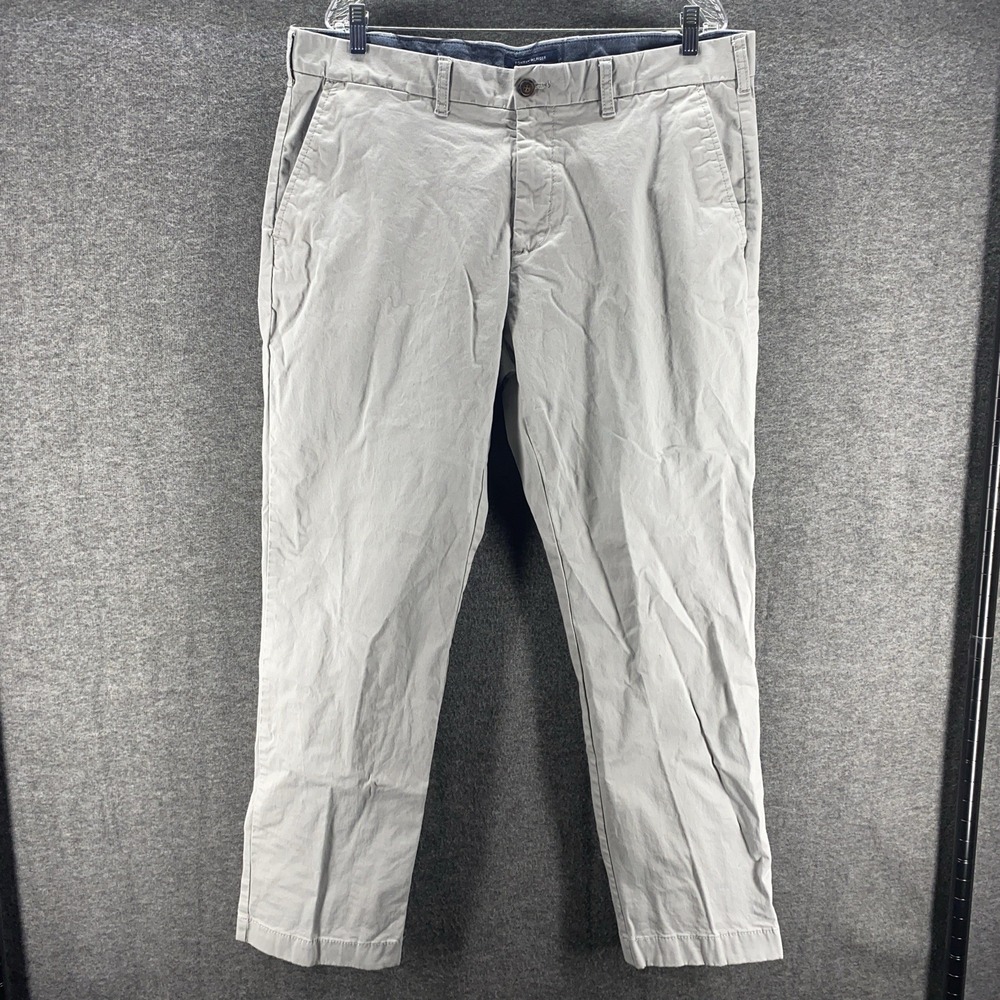Tommy Hilfiger Chino Pants Mens 38x32 Gray Good Tailored Fit Cotton Stretch